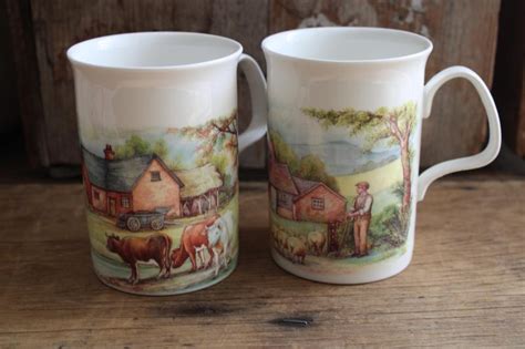 vintage English bone china tea mugs or coffee cups Homestead farm ...