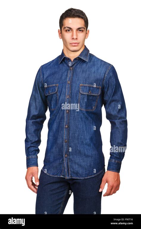 Male model with shirt isolated on white Stock Photo - Alamy