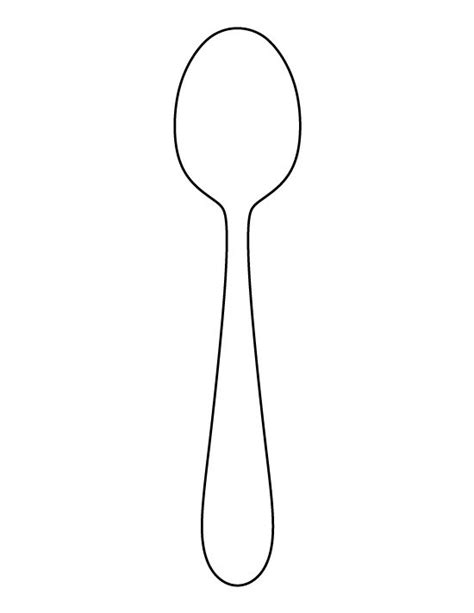 Spoon pattern. Use the printable outline for crafts, creating stencils ...