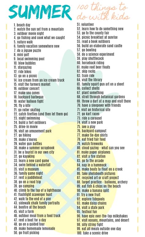 100 Things To Do With Kids This Summer | Tonya Staab