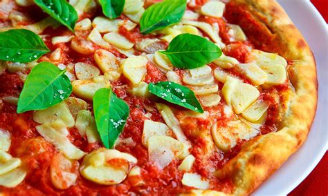 Wallpaper ID: 223835 / italian pizza with tomato sauce basil leaves and garlic, italian pizza 4k ...