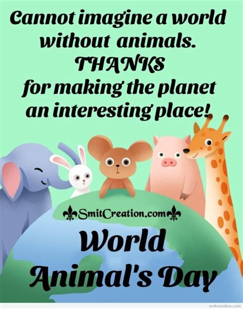 World Animals Day Quotes, Messages, Wishes Images - SmitCreation.com