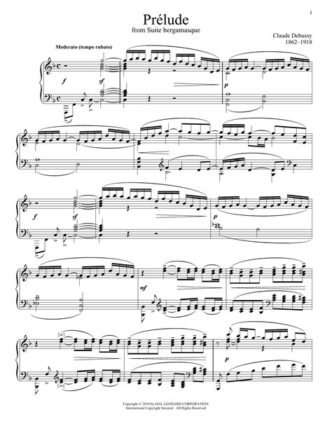 Claude Debussy "Prelude" Sheet Music & Chords | Download 6-Page Printable PDF Piano Solo Score 28421