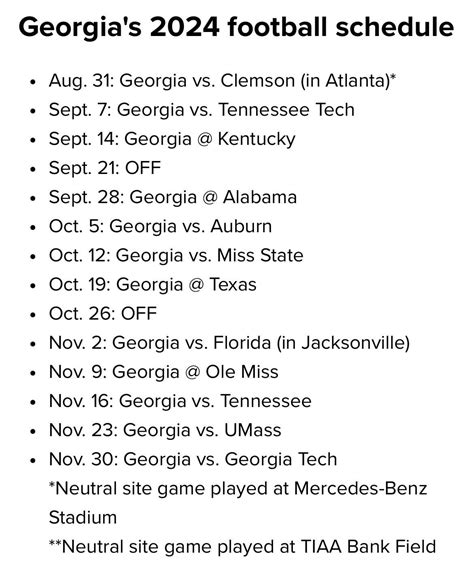 Uga Football Season 2024 Schedule - Kacey Georgette