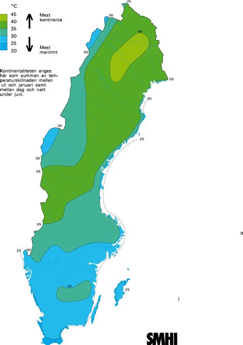 Sweden climate map - Climate map of Sweden (Northern Europe - Europe)