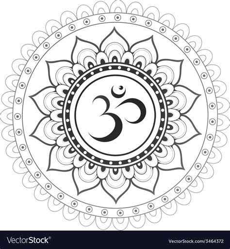 Om sanskrit symbol with mandala ornament Vector Image