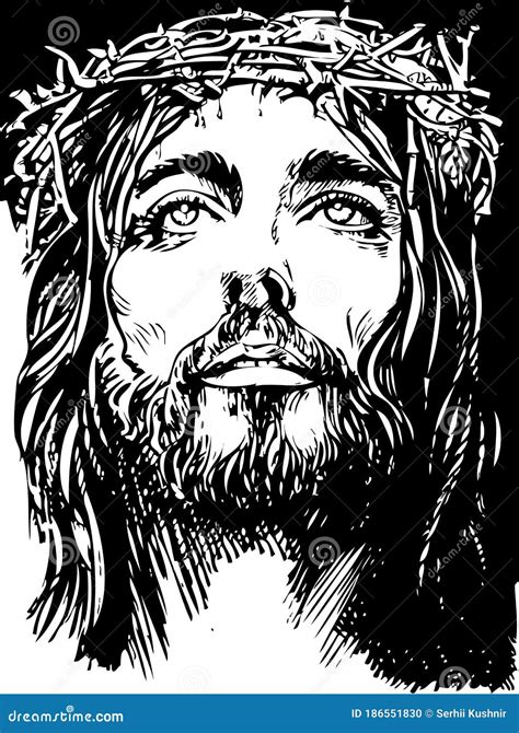 Jesus Christ Face Portrait Drawing