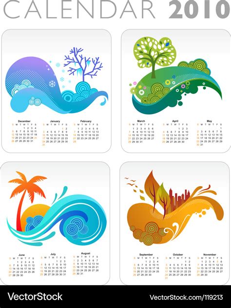 Seasons calendar Royalty Free Vector Image - VectorStock