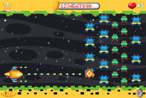 Aarcade pixel space game interface 5280237 Vector Art at Vecteezy