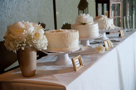 We love this cake buffet! #cakebuffet #wedding #sweetpromises did a great job on the cakes! www ...