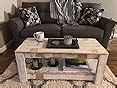 Amazon.com: White Farmhouse Coffee Table with Shelf: Handmade