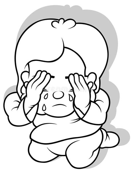 Crying Baby Clipart Black And White