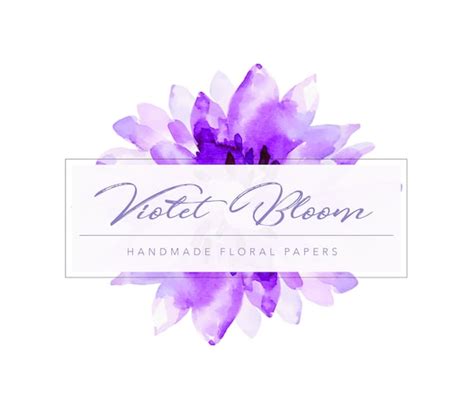 Violet Bloom Logo Design brand boutique premade fashion | Etsy