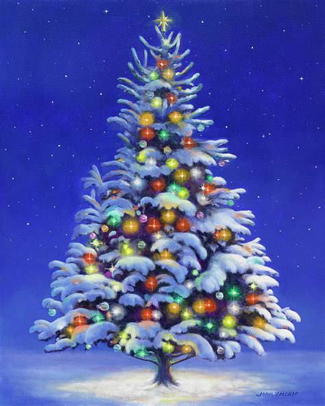 Christmas Tree Painting by John Zaccheo - Pixels