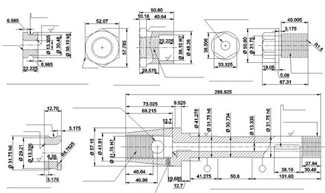 Flyer Shaft with Eyelet and Hexnut Section and Elevation detailed drawing is given in this CAD ...