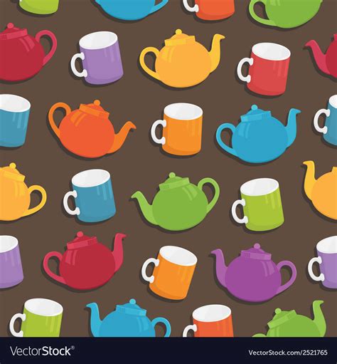 Teapot pattern Royalty Free Vector Image - VectorStock