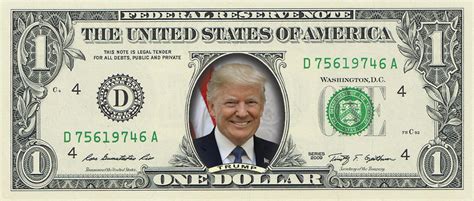 Donald Trump on a REAL Dollar Bill - Full Color