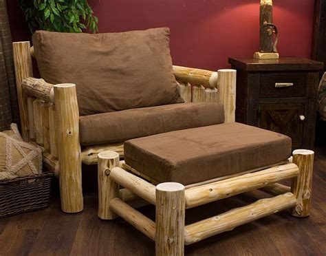 Cedar Lake Cabin Log Chair-and-a-Half | Rustic log furniture, Log chairs, Log furniture