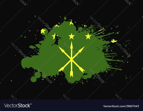 Adygea flag with grunge effect design Royalty Free Vector