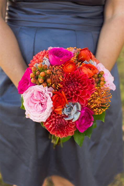 Pink and Red Dahlia Bouquet