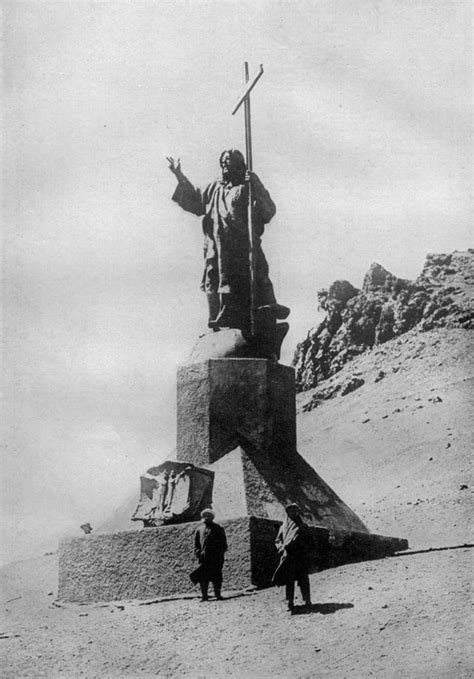 Christ the Redeemer of the Andes - statue erected in 1904 on boundary between Chile and ...