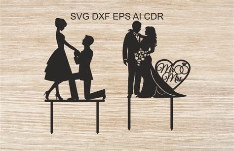 Bride groom svg Mr and mrs DXF Wedding cake topper SVG topper dxf Laser cut files Cnc files ...