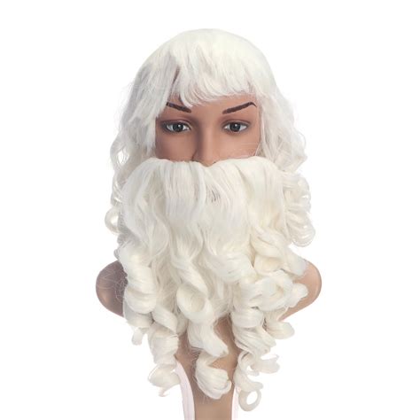 Santa Claus Beard and Wig Set Costume Santa Beard and Wig for Christmas ...