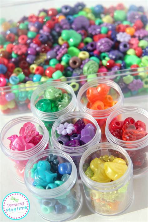 Random Beads Color Sorting Activity - Planning Playtime