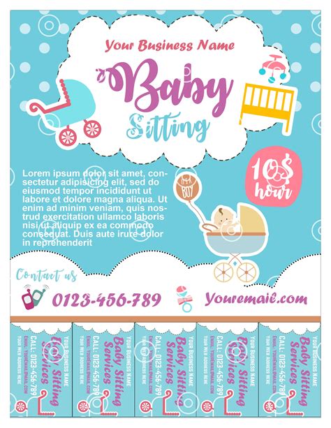 Catchy Babysitting Flyers Template Babysitting Flyer | Etsy