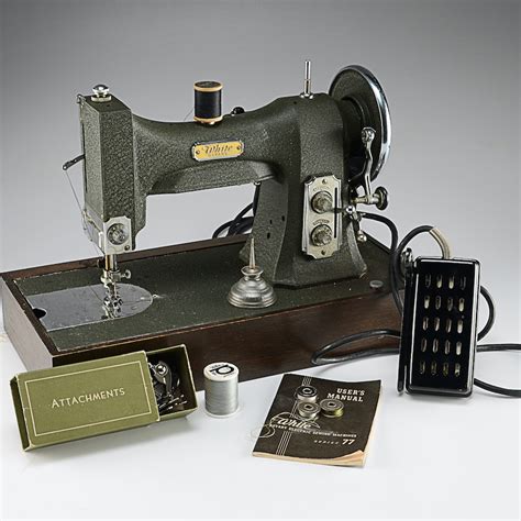 Vintage White rotary electric sewing machine, series 77 | EBTH