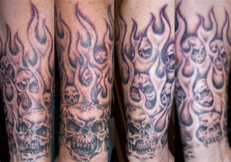 25+ Amazing Flaming skull tattoo forearm ideas