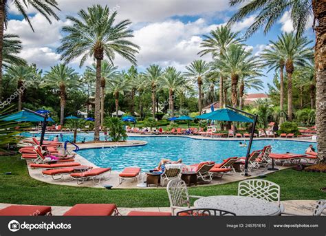 Las Vegas Nevada August 2018 Outdoor Tropical Pool Area Marriott ...