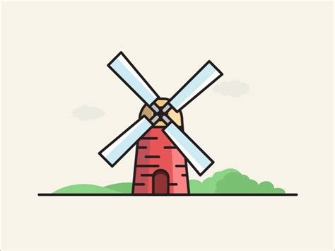 Windmill Animated Illustration by Shiva on Dribbble