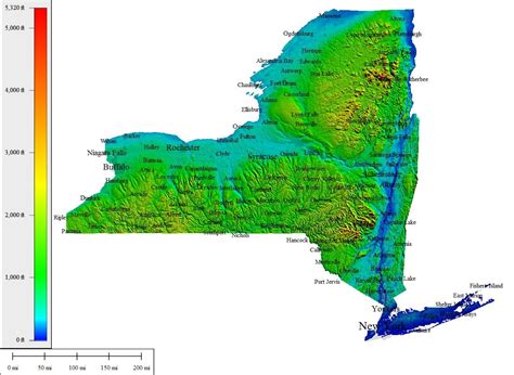 NYC topographic map - Map of NYC topographic (New York - USA)