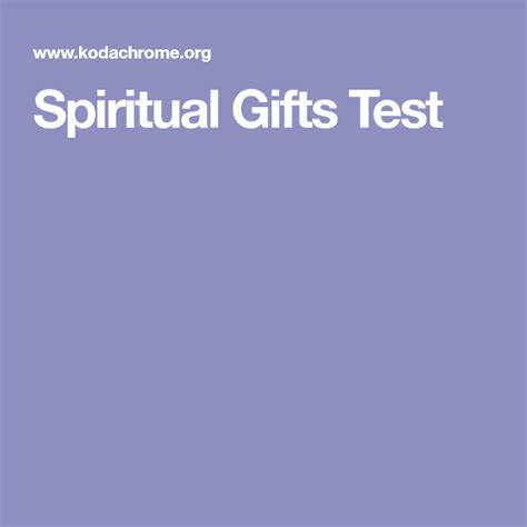 Spiritual Gift Test Printable