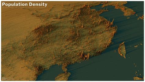 3D Map: The World's Largest Population Density Centers