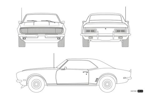 How To Draw A Muscle Car Side View