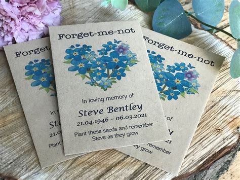 10 Personalised Forget-Me-Not seeds Funeral Memorial Memory | Etsy