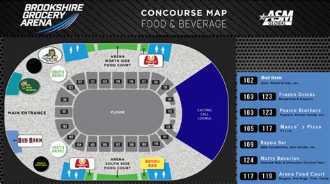 Arena Map - Brookshire Grocery Arena