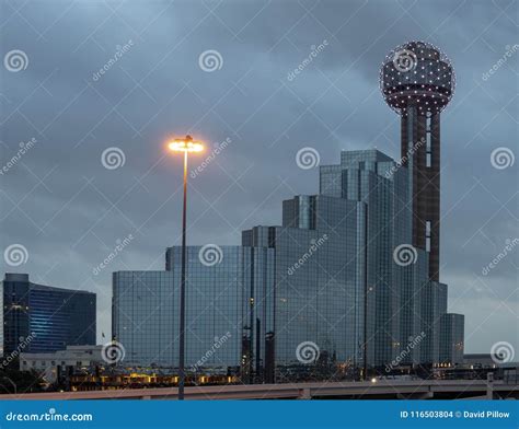 Reunion Tower and Hyatt Regency Hotel, Dallas, Texas Editorial Stock Image - Image of tower ...