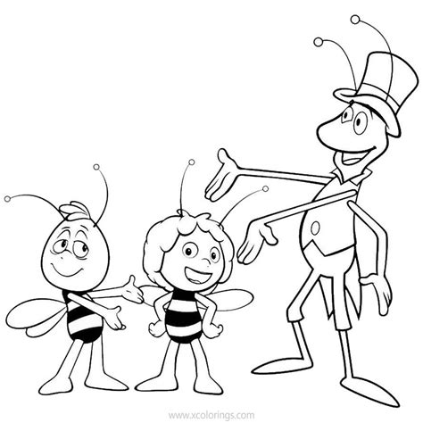 Maya the Bee Coloring Pages Characters - XColorings.com