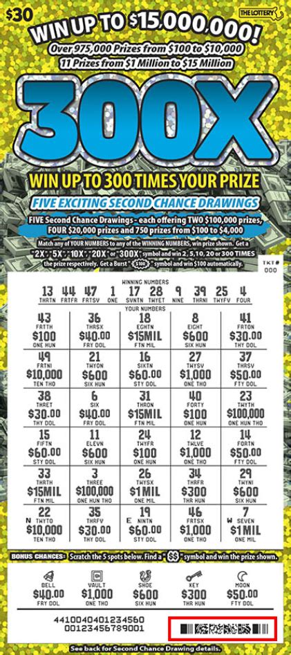 Scanning - 300X Second Chance Drawings from the Massachusetts Lottery