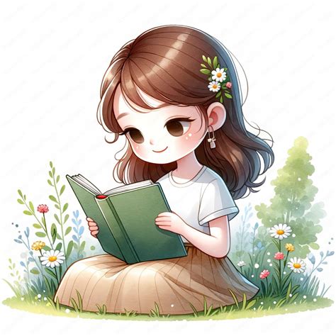 Reading Girl Clipart Little Reading Girl Clipart Bundle 10 High-quality Images Child Reading Art ...