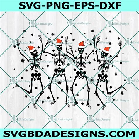 Christmas Dancing Skeletons Svg, Santa Skeleton Svg in 2022 | Svg, Christmas svg, Digital ...