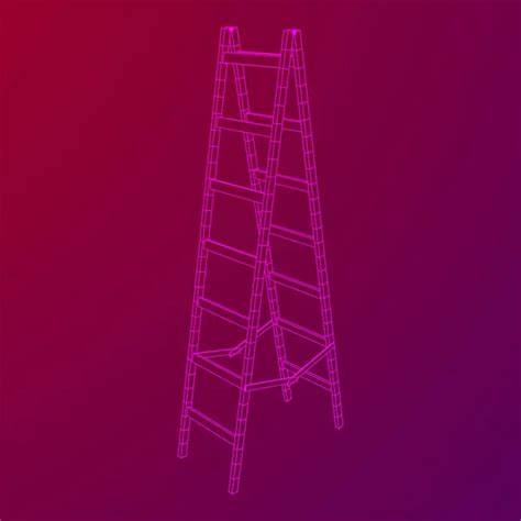 Step ladder wireframe — Stock Vector © newb1 #314688136
