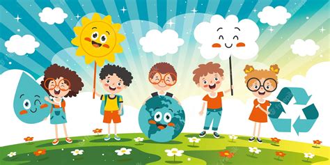 Premium Vector | Concept Of Ecology And Sustainability With Cartoon Kids