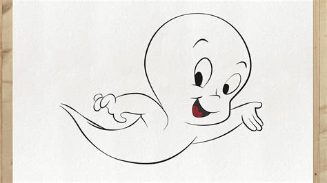 How to draw CASPER THE FRIENDLY GHOST step by step, VERY EASY (How to draw HALLOWEEN) - YouTube
