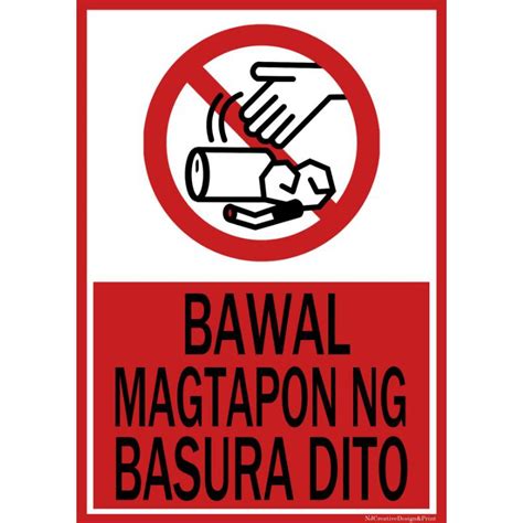 Laminated Bawal Magtapon ng Basura dito Signage A4 Size | Lazada PH