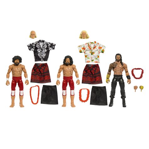 WWE Elite Samoan Dynasty Pack of 3 Action Figures with Accessories, 6-inch Collectible Set ...