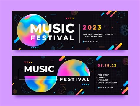 Premium Vector | Music festival horizontal banner template design